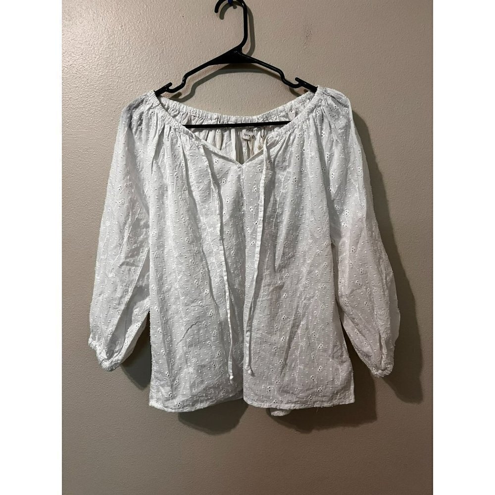 NWT Women's Joie White Eyelet Off Shoulder Top Size S - Picture 1 of 5
